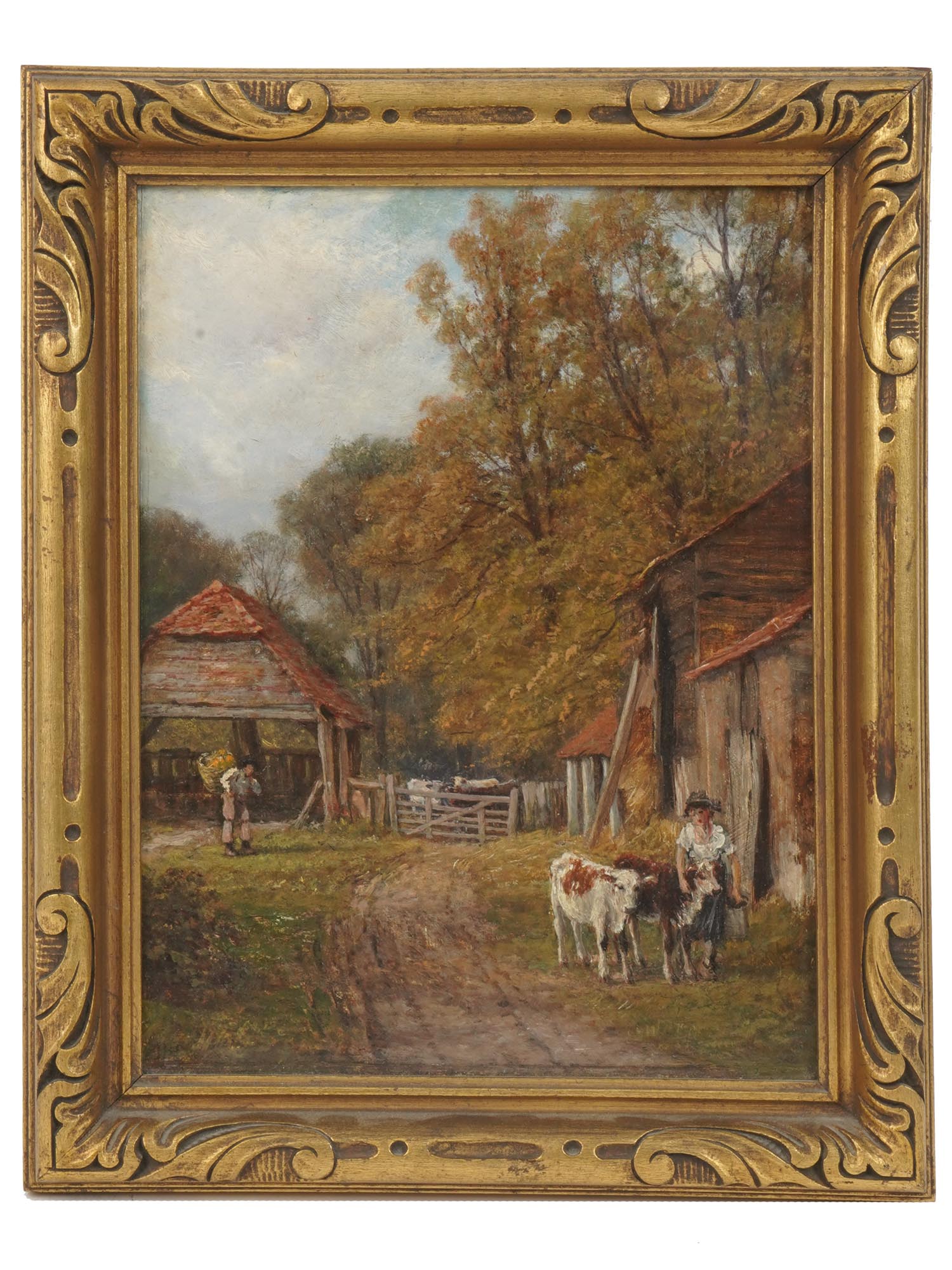 ANTIQUE BRITISH OIL PAINTING BY JOHN HENRY DEARLE PIC-0